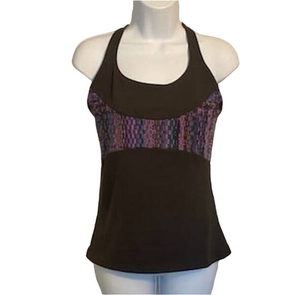 Zobha Size 6 Gray & Purple Print Cross Back Athletic Top - Picture 1 of 7